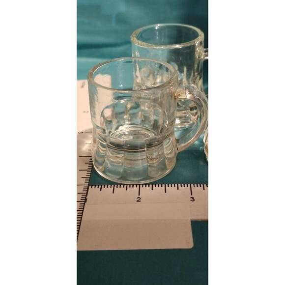 Set of 5 Vintage Federal Glass Shot Glasses – Mid-Century Clear Barware - Picture 3 of 10
